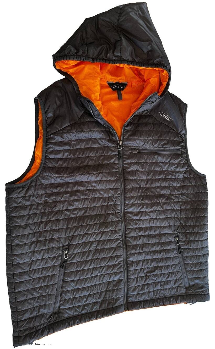 Orvis Navy Quilted Puffer Vest Light Primaloft Jacket Mens Sz XL Camping Hiking